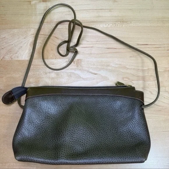 Vintage Mark Cross Brown Pebbled Italian Leather Zipper Rectangle Crossbody Bag - Picture 5 of 9